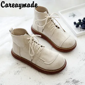 Careaymade-Дамски обувки за почивка в литературно-художествен стил, големи ботуши от дебела подметка в стил универсален магазин, дамски обувки, прости обувки