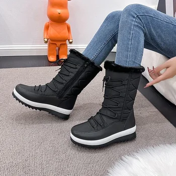 Дамски обувки, Новост 2023 г., Издръжливи и топли зимни Дамски обувки, Улични Ежедневни Къси Плюшени Дамски Зимни обувки Botas De Mujer