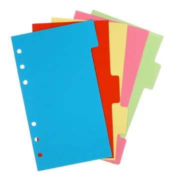 6 Бр Разделител за бележник от хартия с формат А5 е с Цветна картичка Разделителната линия Карта за спирала