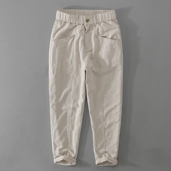 Пролет-лято всеки ден спално бельо, маркови панталони уникален дизайн за мъже, модни Удобни панталони с еластичен ластик на талията, Pantalones Hombre