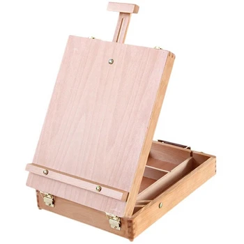 Голям регулируем дървена маса Кутия за изготвяне на Статива Кутия за Настолен Статив за рисуване художници студенти от художествени училища и начинаещи