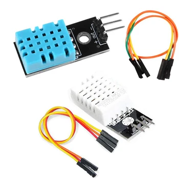 DHT11 DHT22 Модул сензор за температура и влажност на въздуха, цифров датчик за температура и влажност 3,3-5 В с кабел за Arduino Raspberry Pi 4