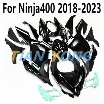 Подходящ за тяло Ninja 400 Cowling За Ninja400 2018-2019-2021-2022-2023 Пълен Комплект Обтекател С Висококачествени Ярки Черно-Синьо Принтом
