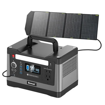 Слънчев генератор на висока мощност 500 W*H, преносима станция с мощност 500 W, с розетка от 110v ac, зареждане от dc USB за спешни гръб у дома