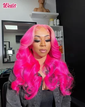 Скорост 13x6 розов цвят прозрачен дантелен предни перука директни перуки за жени 13x4 613 цветни като HD дантела отпред на човешки косъм перуки