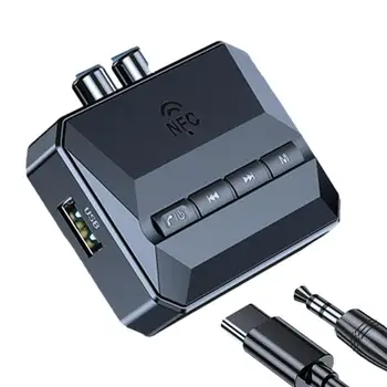Аудиоприемник Безжичен адаптер Аудиоприемник Aux Адаптер Long Range HD Audio Безжична аудиоадаптер БТ 5.3 Приемник с ниска латентност