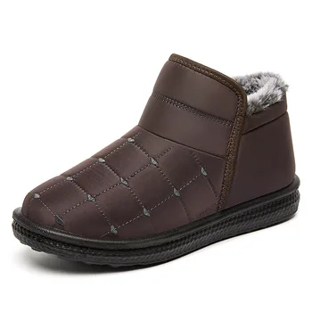 Нови Зимни обувки, Дамски обувки, топли ботильоны на старото плюшено меху, зимни слипоны на равна подметка, Ежедневни памучен обувки, дизайнерски модерни обувки за мама