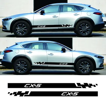 2 елемента Автомобилни Стикери в Дълга Ивица за Mazda 3 6 ATENZA AXELA Dewio CX3 CX5 CX8 CX9 Етикети на Талията Вратата на Колата