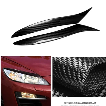 За Mazda RX-8 RX8 2009-2012 Фар За Вежди Налобный Фенер Тампон За очи От Въглеродни Влакна Предни Главоболие Светлина Капачка Лампи Стикер За Произход