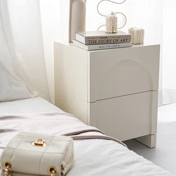 Съвременните многофункционални нощни шкафчета за съхранение, Минималистичные Тесни Сладки Бели нощни шкафчета, Подвесная мебели в селски стил