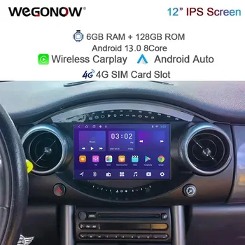 360 Камера Android 13 Автомобилен мултимедиен плейър GPS Навигация 4G LTE стерео 2din радио за BMW Mini Cooper S R50 R52 R53 2000-2006