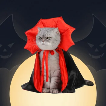 2023 Костюми за cosplay в cloak вампир на Хелоуин за домашни любимци, Рокля в стила на Kawai за котки, Облекло за Хелоуин за кучета и котки, Сладък подарък