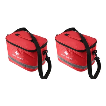 ELOS-2X Аптечка за Първа Помощ Спортна Туристическа Чанта Домашния Авариен Пакет За Оцеляване Червен Найлонов Ярък Символ на Кръста Чанта През Рамо