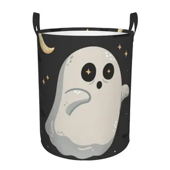 Водоустойчива чанта за съхранение на Хелоуин Призрак със звездите Количка за мръсно бельо Складное кофа за съхранение на Дрехи, Играчки Органайзер