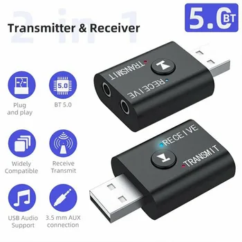 Черно Bluetooth Предавател и приемник За PC, MP3/MP4 USB Безжична 