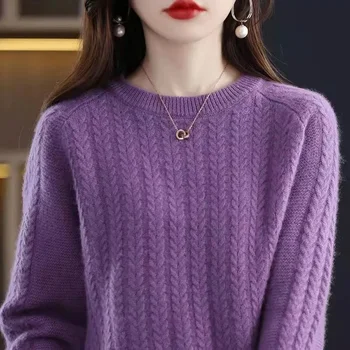 2023 Дамски Пуловери Есен-зима, Пуловери с дълъг ръкав, Трико, Топли Пуловери, Корейски Кашмир ризи, Оборудвана Жилетка