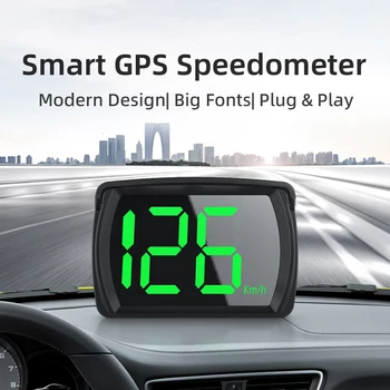 GPS Kmh HUD Цифров скоростомер централен дисплей с едър шрифт показва скоростта в реално време за всички моторни превозни средства Аксесоари за автомобилна електроника