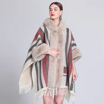 2023 Нови Модни Зимни Топли Дъждобрани и Покривала за Жените, Шал от Флока и Тайна от Кашмир и Pashmina, Дамски Палта Mujer, T626