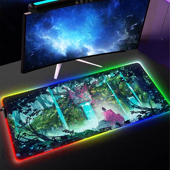 Компютърен RGB подложка за мишка, игри led подложка за мишка, черно-бели накладки за клавиатура, голям цветна подложка за мишка, геймерский тенис на мат с подсветка