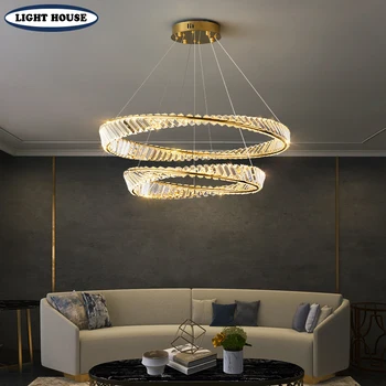Лампа от скандинавския кристал, led полилей за всекидневната, осветление спални, Кухня, Хотел, Домашен декор