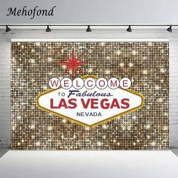 Фон за снимки Mehofond Las Vegas в златна блестящ грах, декор за портрет на рождения ден на детето, на фона на фотосесия в студио