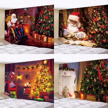 Адаптивни Коледен декор за дома, гоблени, кошмарен сцена, дърво, бохем стенен фон, плат