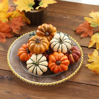 Мини-изкуствен декор от Тиква за Хелоуин, Имитация на зеленчуци, Занаяти, украса за дома на парти за Хелоуин, Реквизит за прибиране на реколтата във фермата