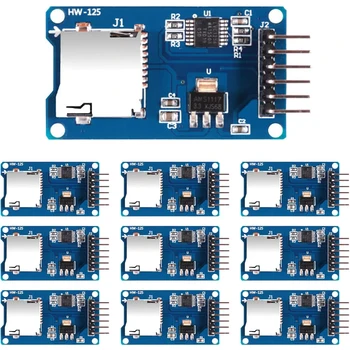 10ШТ Модул за карта Micro SD с преобразуването на ниво чип за Arduino SDHC Карта Адаптер TF Четец на карти