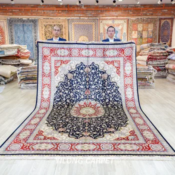 Персийски килими ръчна изработка Qum с размери 7x10 инча, обвързани ръчно ръчно (TJ564A)