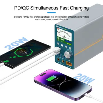 SUNSHINE P1 Pro QC/PD Инструмент за бързо зареждане на батерията Точкова заварка Откриване на късо съединение Интелигентен Регулируем източник на захранване