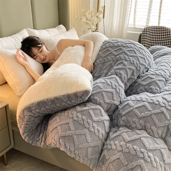 Гореща разпродажба, Тафтовое Бархатное одеяло, Фланелевое Флисовое Зимата е топло одеяло, Удебелена имитация на мека овча вълна За одеяла, согревающих леглото.