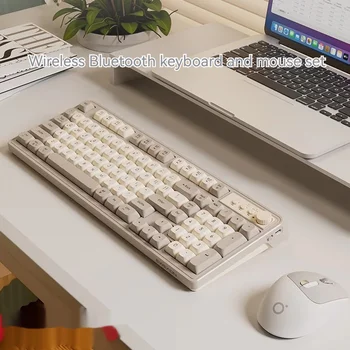 Комплект безжични клавиатура и мишка Forerunner V1 с изключване на звука, механично усещане, компютърна офис игра за момичета, Bluetooth мишка и клавиатура