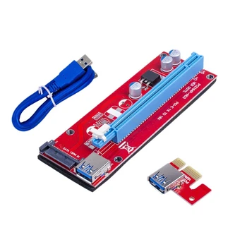 Ver007s PCI-E Странично От 1X до 16X USB PCI Express Странично захранва От адаптер 60 см USB 3.0 Удлинительный Кабел За Биткойнов (Червен)