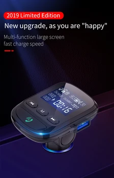 Автомобилен MP3 AUX Музикален Плеър, Bluetooth 5,0 FM-предавател Комплект Радиоадаптеров 2 USB Порта QC3.0 Зарядно Устройство Аудиопередатчик Хендсфри