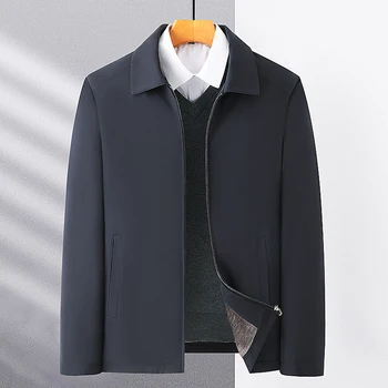 JSNLJSB03 2023, нова руното яке, топло палто, бизнес ежедневно сако с ревери, мъжко палто големи размери