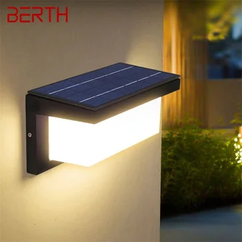 Слънчев, с монтиран на стената лампа BERTH, улични водоустойчива led алуминиеви светлини, сензор за управление на осветлението, творчески декорации за двор, тераси, градина