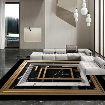 Луксозен килим в скандинавски модерен интериор за спални Gloden, декорация на хола, килима, на голяма площ, моющийся мек пухкав килим за хол