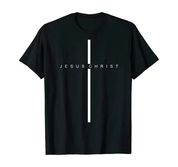 Подарък тениска Jesus Christ Cross - Love God Christian Church Faith от 100% памук Кръгло деколте и къс ръкав, Ежедневни Мъжки t-shirt, Размер S-3XL