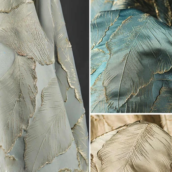 Лесен Луксозен копринен лист на американския синьо-златен цвят, прост и елегантен Крайния продукт от жаккардовой платове за пердета висока точност