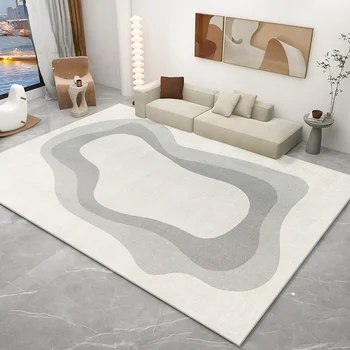 Модерен прост килим за хола Нощно шкафче за домашна спални Пухкави, Меки килими Лесен Луксозен кабинет Гардероб Плюшено килим