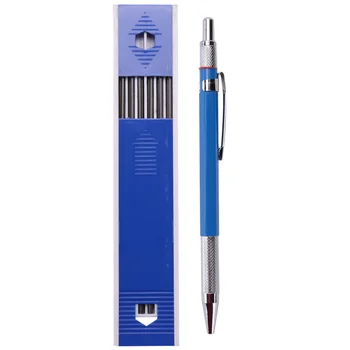 Молив за заварчици с 6 бр. кръгли заправками, механичен молив-маркер 2,0 мм за трубоукладчика, заварчик, строител, деревообработчика
