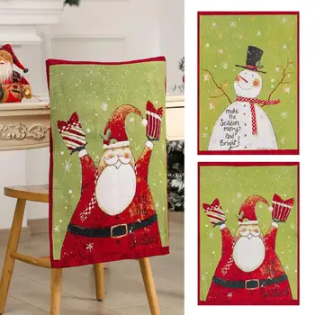 Калъф за стола на Дядо Коледа Празничните Коледни калъфи за столове, проектиране, Дядо Коледа и снежен човек допълнени от изискани за столове за празнични