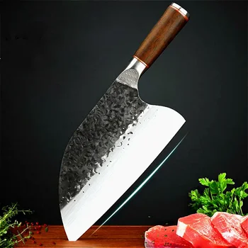 Внесен от Япония изкован остър нож на главния готвач за рязане на месо, разделочный нож готварски, острие от неръждаема стомана