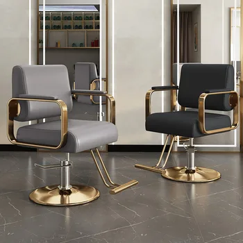 Луксозно коса стол за фризьорски салон с персонализирани златен повратна дизайн, Коса стол за салон за красота Cadeira De Barbeiro Мебели