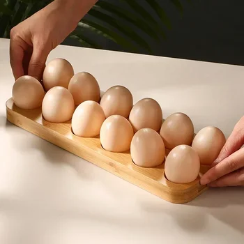 Яйце С Правоъгълно отделочным дупка Инчов Тава за хладилник, Китайска Дървена полк 6 За съхранение вкъщи, Кухня 10