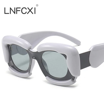 LNFCXI Извънгабаритни Квадратни Уникални Мъжки Слънчеви очила Модерен Сребрист Дамски Нюанси UV400 Маркови Дизайнерски Дамски Слънчеви Очила на открито