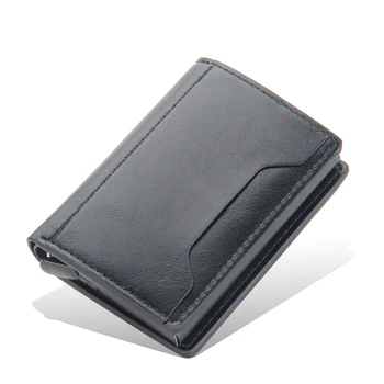 Baellerry ID Притежател на Кредитна Банкова карта, Мъжки Портфейл със защита от Rfid заключване Magic Leather Тънък калъф за портмонета за малки пари