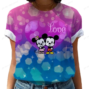 Дамски скъпа модна тениска с графичен модел на 90-те години, женска тениска, летни дрехи с принтом на Дисни Мики Маус, тениска с къс ръкав