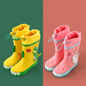 2023, Нови водоустойчиви непромокаеми обувки с анимационни герои за момичета и момчета, гумени мини леки топли непромокаеми обувки за деца за деца