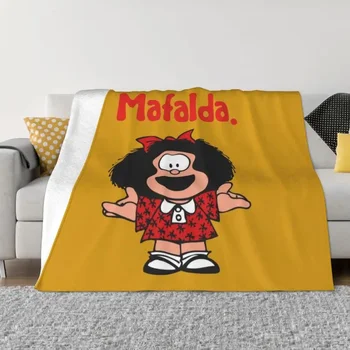 Честит Одеяла Mafalda Топли Фланелен Аржентина Манга Квино Комикс Каре за Легла Покривки за мека мебел